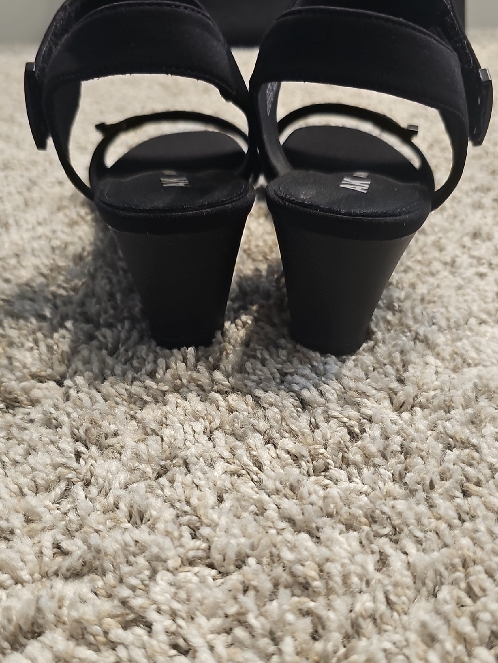 Anne Klein Black Two-Strap Heel Sandals - Picture 8 of 11